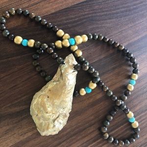 Gold oyster shell necklace